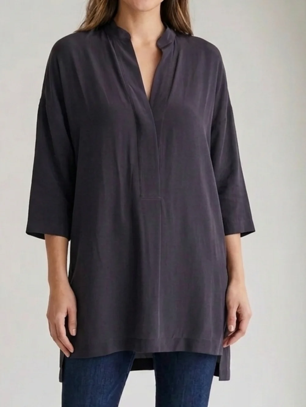 J. Crew Tunic 100% Silk Classic Black  Size S - Picture 6 of 15